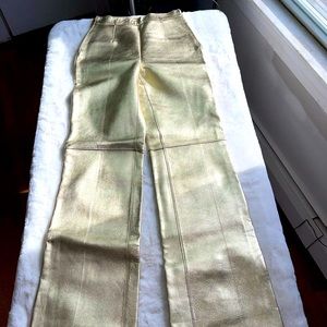 Rare Gold Faux Leather pant with side closure zippers